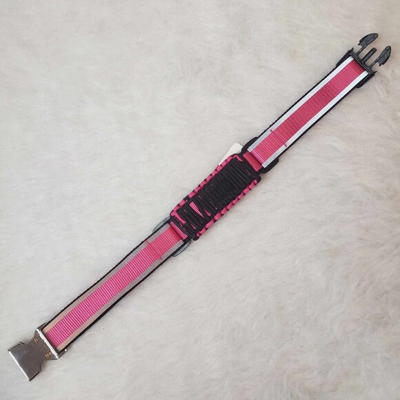 NEW! L/XL KONG Pink & Black *On the Go* Braided Reflective Adjustable Dog Collar - Picture 9 of 12